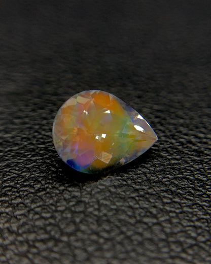 Natural Multi Fire Rainbow Moonstone 1.00 Carat 7.9x6 MM Pear Shape Faceted Gemstone from Madagascar