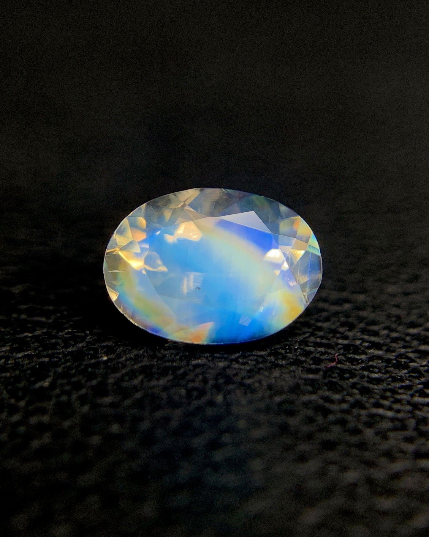 Natural Multi Fire Rainbow Moonstone 074 Carat 7x5 MM Oval Shape Faceted Gemstone from Madagascar