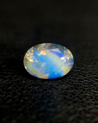 Natural Multi Fire Rainbow Moonstone 074 Carat 7x5 MM Oval Shape Faceted Gemstone from Madagascar