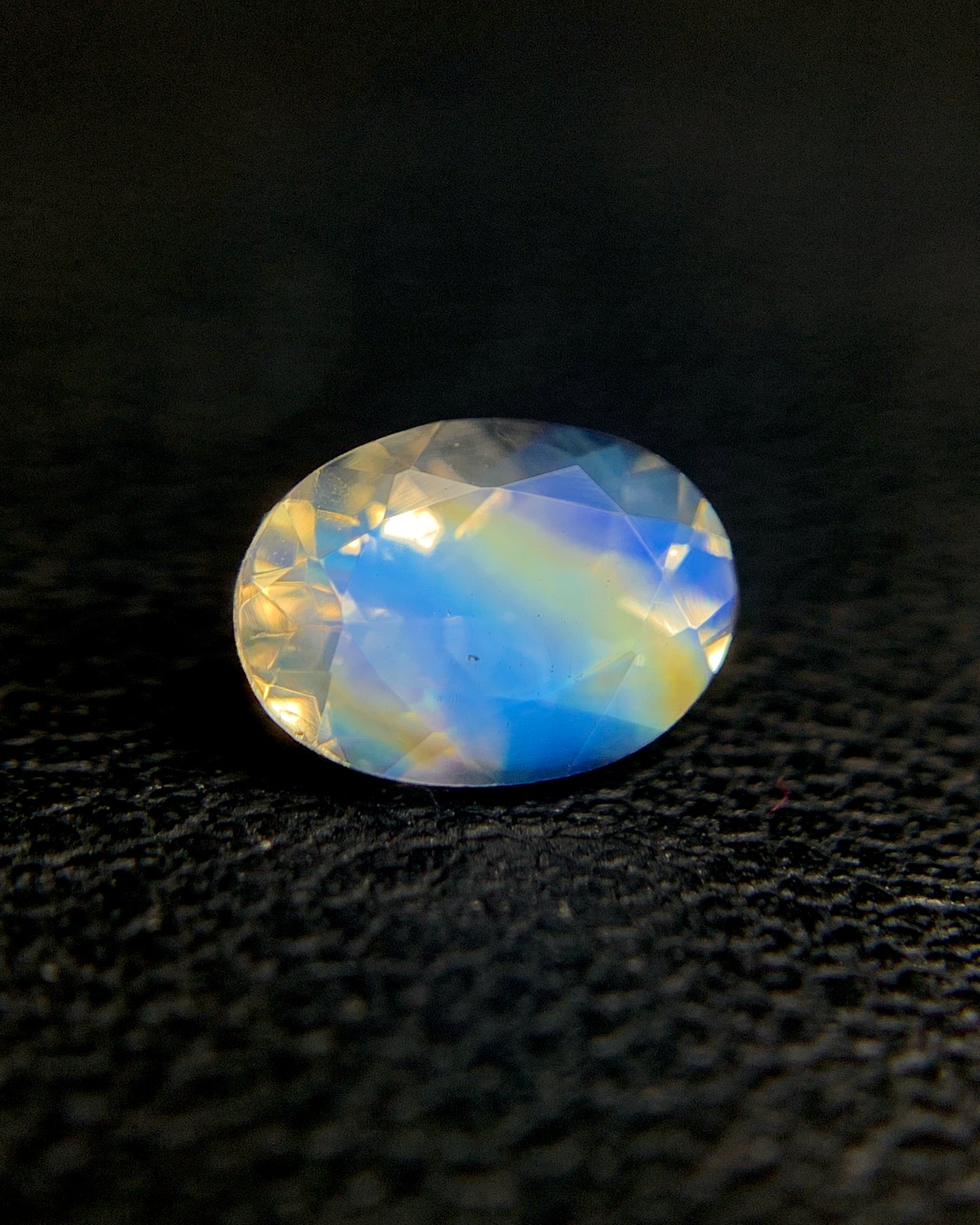 Natural Multi Fire Rainbow Moonstone 074 Carat 7x5 MM Oval Shape Faceted Gemstone from Madagascar