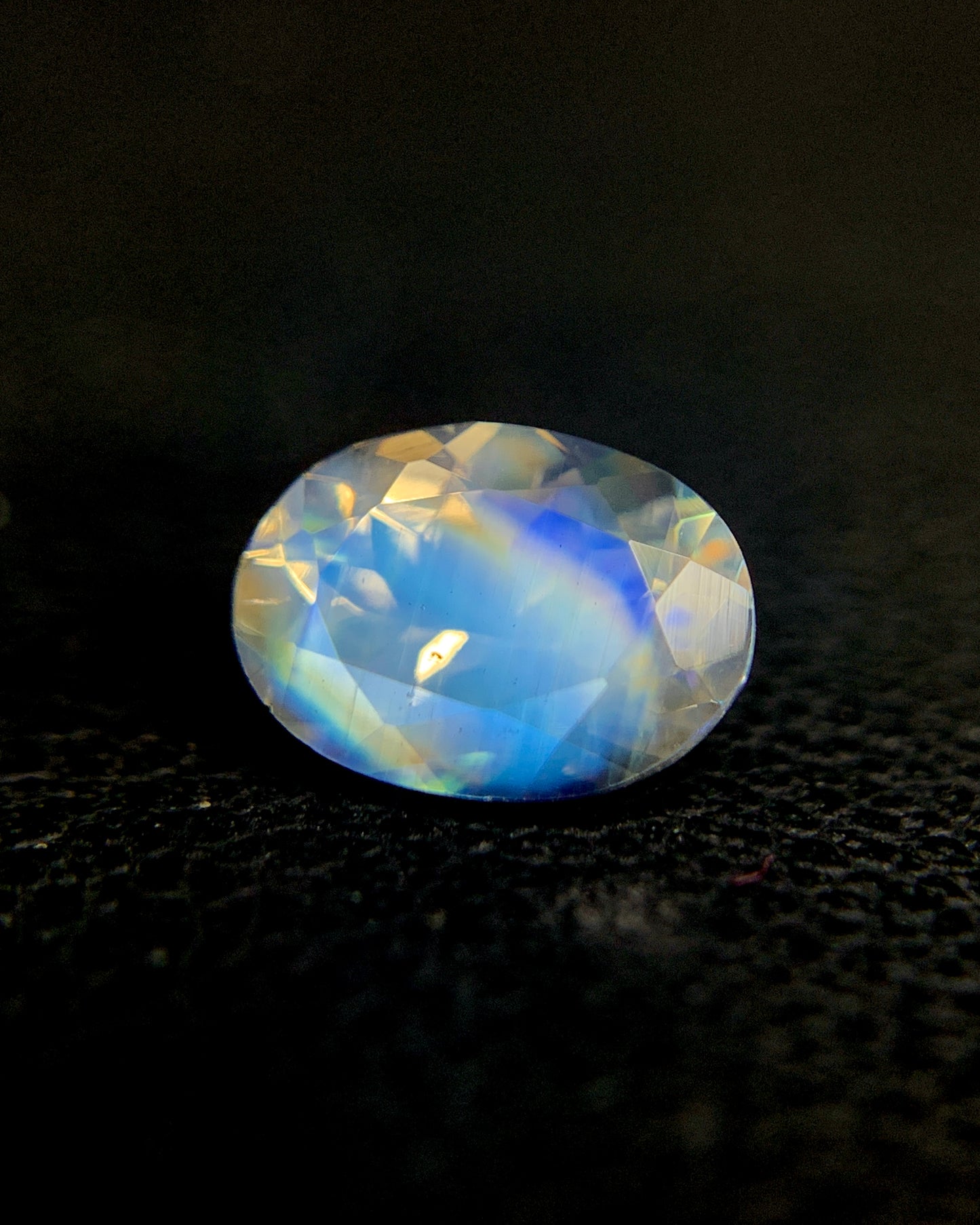 Natural Multi Fire Rainbow Moonstone 074 Carat 7x5 MM Oval Shape Faceted Gemstone from Madagascar