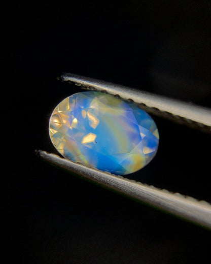 Natural Multi Fire Rainbow Moonstone 074 Carat 7x5 MM Oval Shape Faceted Gemstone from Madagascar