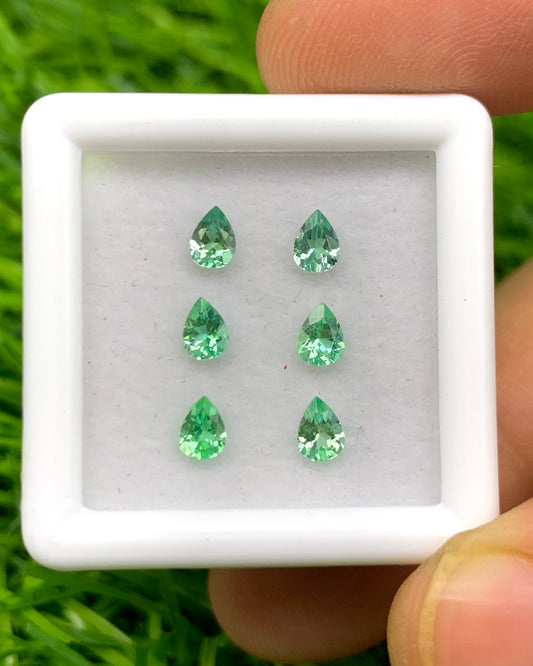 Natural Rare Kornerupine Lot 0.91 Carat 4x3 MM Pear Shape Faceted Gemstone 6 Piece Lot