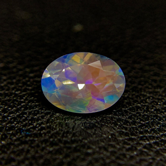 Natural Multi-Fire Rainbow Moonstone 0.71 Carat 7x5 MM Oval Shape Faceted Gemstone