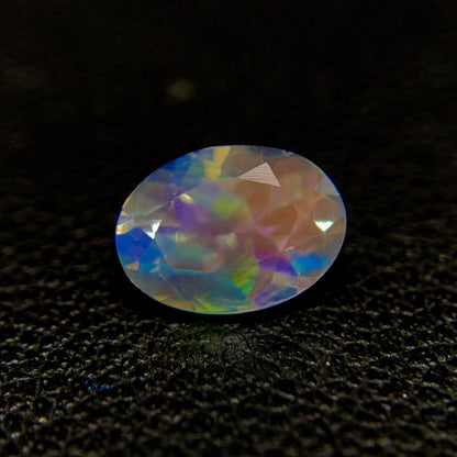 Natural Multi-Fire Rainbow Moonstone 0.71 Carat 7x5 MM Oval Shape Faceted Gemstone