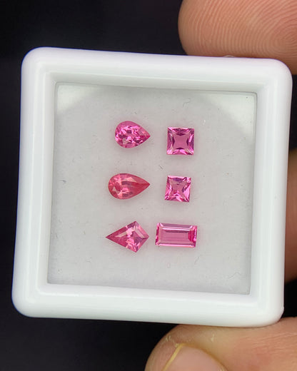 Natural Pink Spinel Lot 0.93 Carat Mix Size Mix Shape Faceted Gemstone 6 Piece Lot 