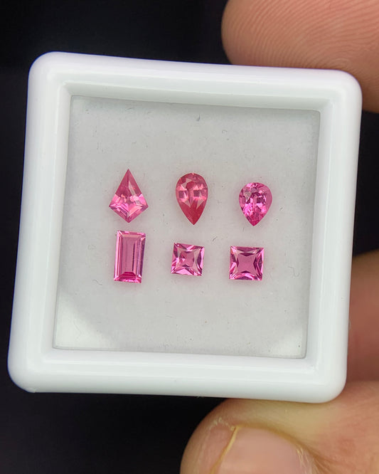 Natural Pink Spinel Lot 0.93 Carat Mix Size Mix Shape Faceted Gemstone 6 Piece Lot 