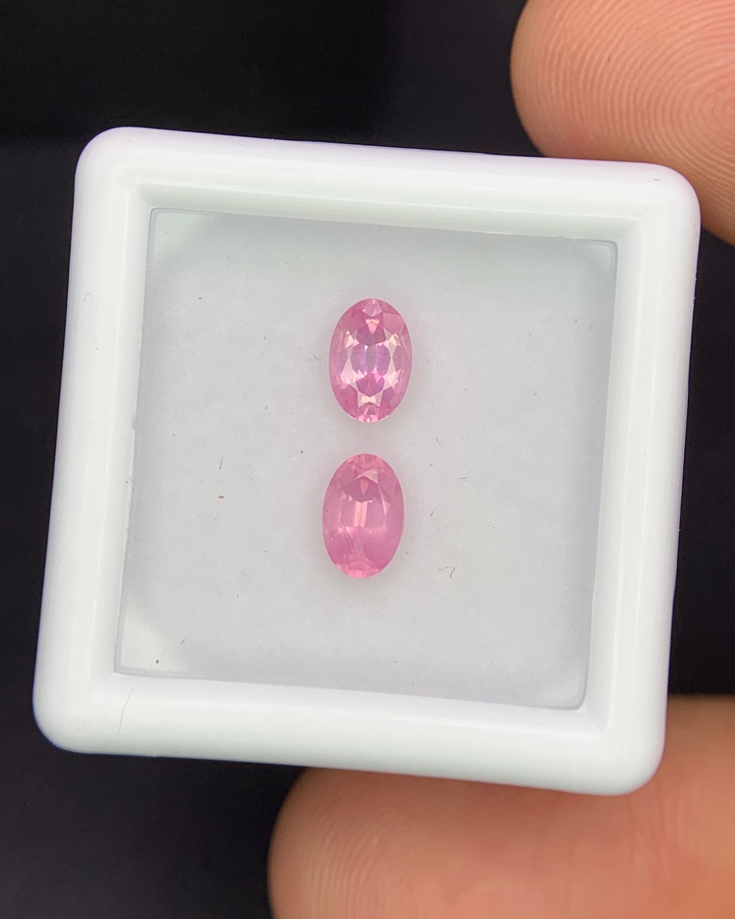 Natural Pink Spinel Lot 1.03 Carat 6x4 MM (Approx) Oval Shape Faceted Gemstone 2 Piece Lot 