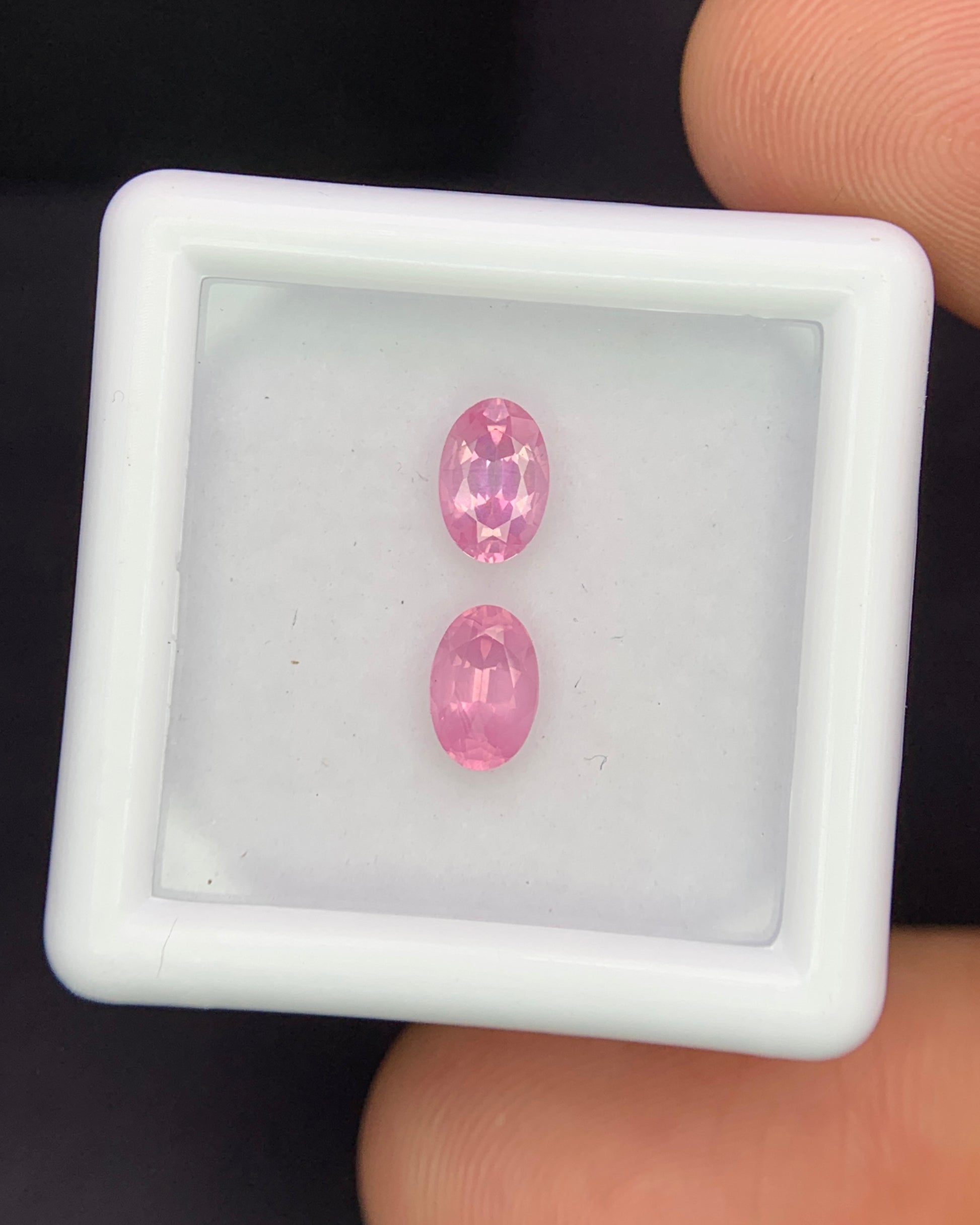 Natural Pink Spinel Lot 1.03 Carat 6x4 MM (Approx) Oval Shape Faceted Gemstone 2 Piece Lot 