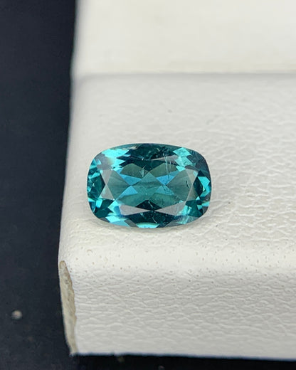 Natural Namibian Neon Tourmaline 0.47 Carat 6x4 MM Cushion Shape Faceted Gemstone