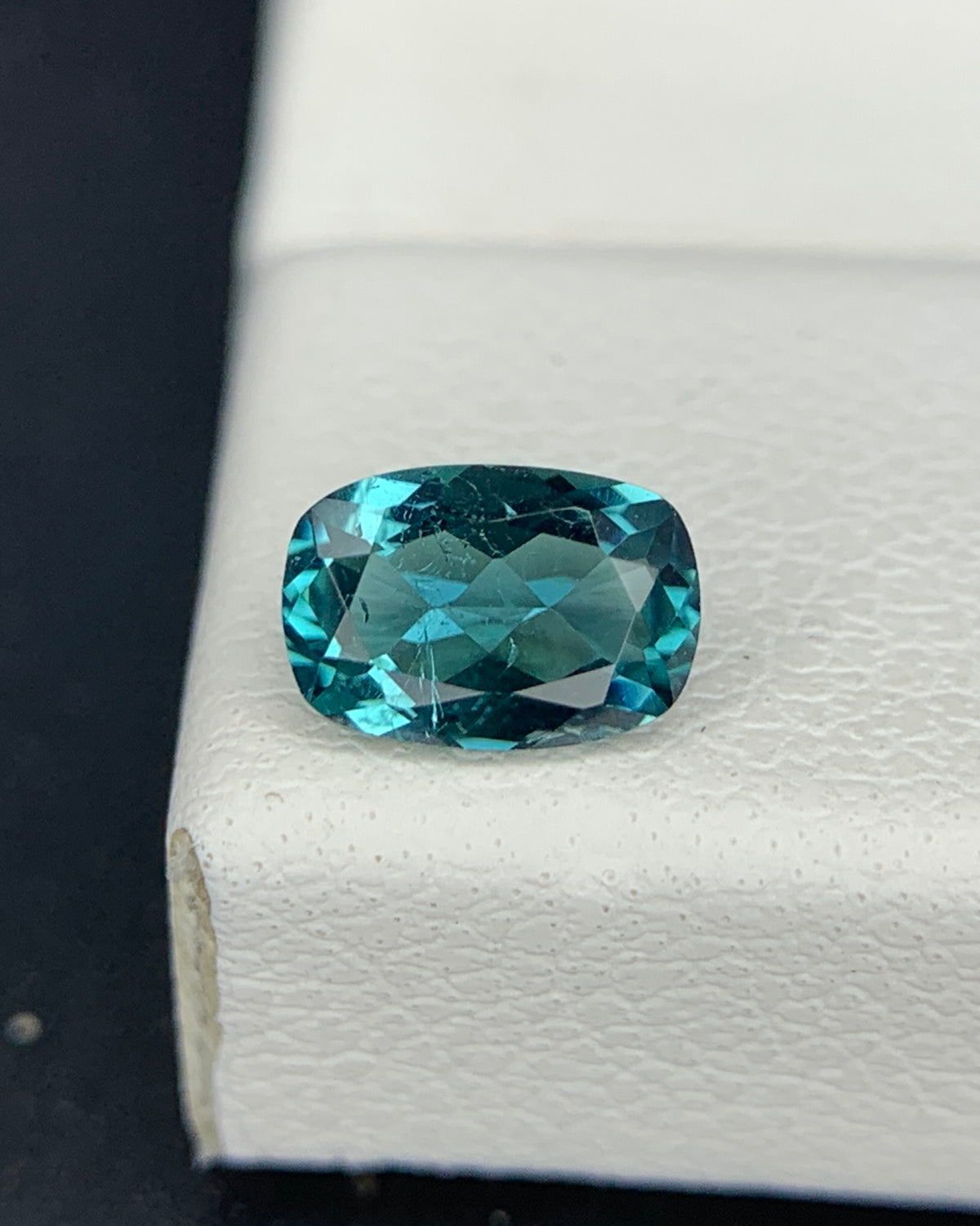 Natural Namibian Neon Tourmaline 0.47 Carat 6x4 MM Cushion Shape Faceted Gemstone