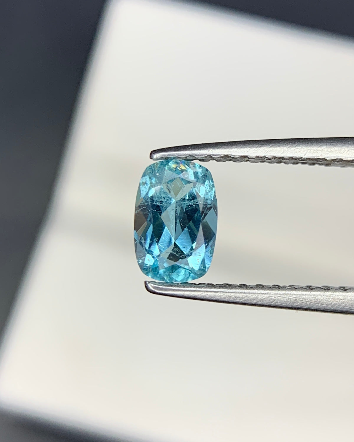 Natural Indicolite Tourmaline 0.47 Carat 6x4 MM Cushion Shape Faceted Gemstone