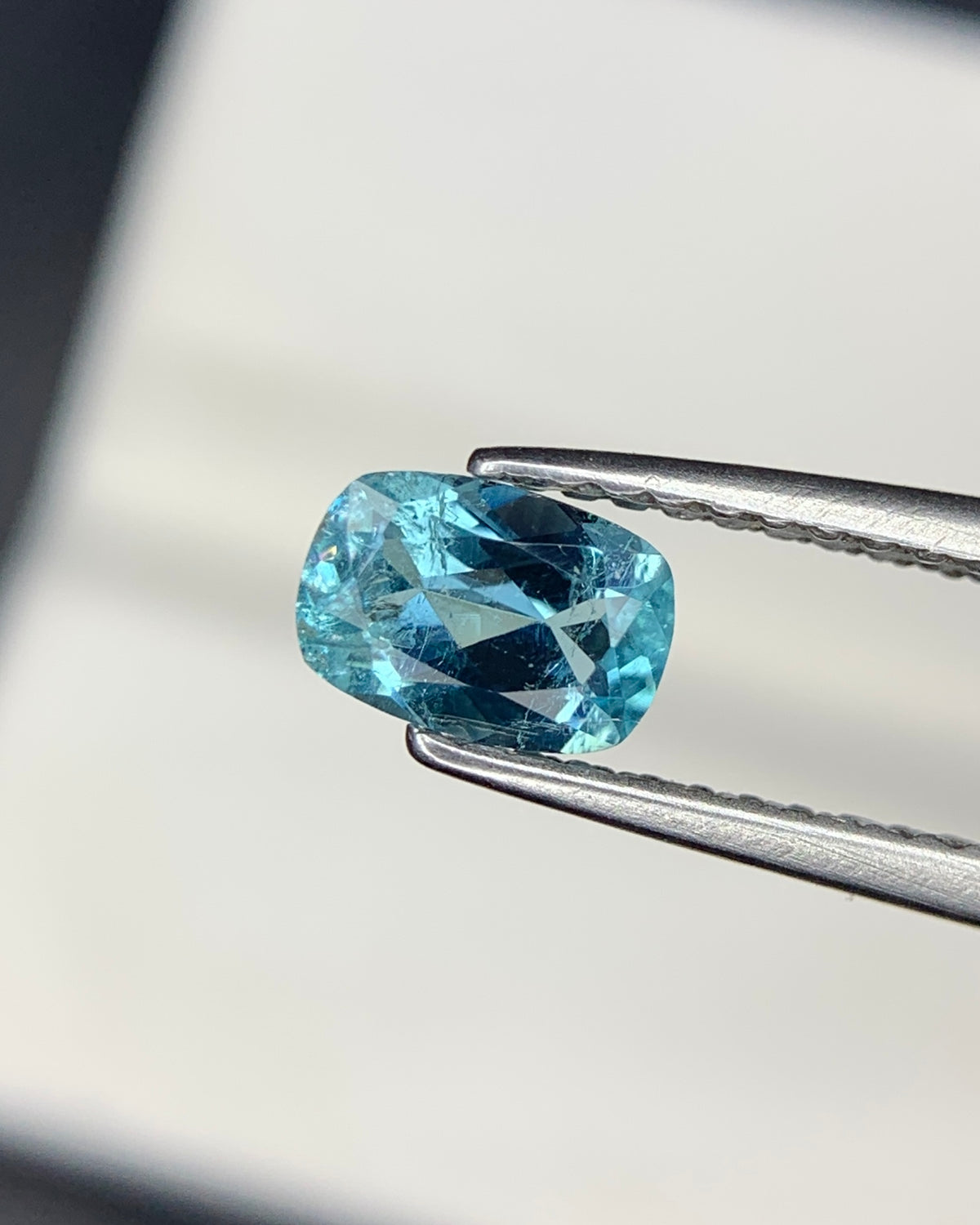 Natural Indicolite Tourmaline 0.47 Carat 6x4 MM Cushion Shape Faceted Gemstone