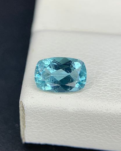 Natural Indicolite Tourmaline 0.47 Carat 6x4 MM Cushion Shape Faceted Gemstone