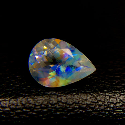 Natural Rainbow Moonstone 0.80 Carat 7.4x5.4 MM Pear Shape Faceted Gemstone