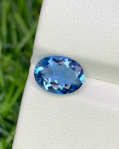 Natural Santa Maria Aquamarine 1.59 Carat 9x7 MM Oval Shape Faceted Gemstone