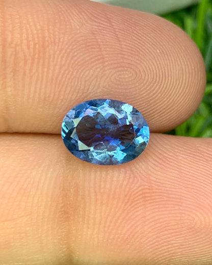 Natural Santa Maria Aquamarine 1.59 Carat 9x7 MM Oval Shape Faceted Gemstone