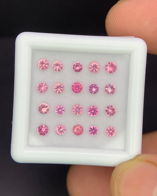 Natural Pink Spinel Lot 1.19 Carat 2.5x2.5 MM Round Shape Diamond Cut Faceted Gemstone 20 Piece Lot (Copy)
