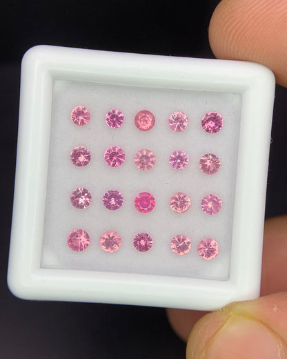 Natural Pink Spinel Lot 1.19 Carat 2.5x2.5 MM Round Shape Diamond Cut Faceted Gemstone 20 Piece Lot (Copy)