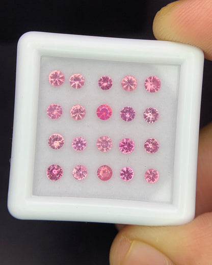 Natural Pink Spinel Lot 1.19 Carat 2.5x2.5 MM Round Shape Diamond Cut Faceted Gemstone 20 Piece Lot (Copy)