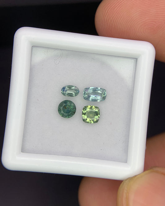 Natural Bi Color Sapphire Lot 0.98 Carat Mix Size Mix Shape Faceted Gemstone 4 Piece Lot