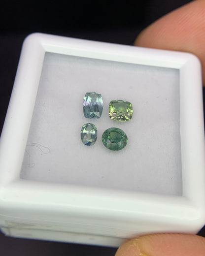 Natural Bi Color Sapphire Lot 0.98 Carat Mix Size Mix Shape Faceted Gemstone 4 Piece Lot