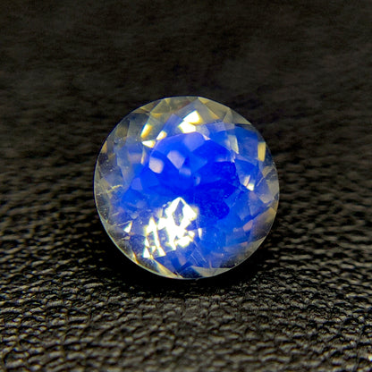 Natural Blue-Fire Rainbow Moonstone 1.40 Carat 7.5x7.5 MM Round Shape Faceted Gemstone