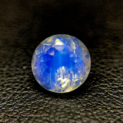 Natural Blue-Fire Rainbow Moonstone 1.20 Carat 7x7 MM Round Shape Faceted Gemstone