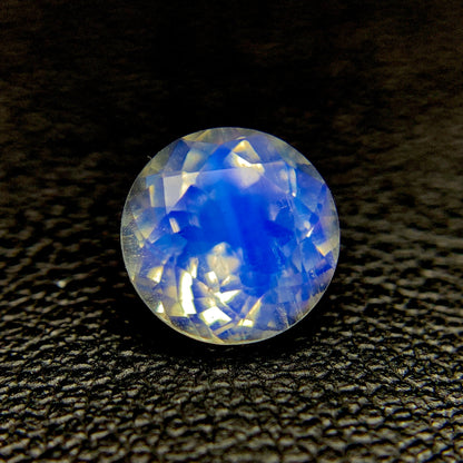 Natural Blue-Fire Rainbow Moonstone 1.20 Carat 7x7 MM Round Shape Faceted Gemstone