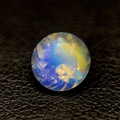 Natural Multi-Fire Rainbow Moonstone 1.12 Carat 7x7 MM Round Shape Faceted Gemstone