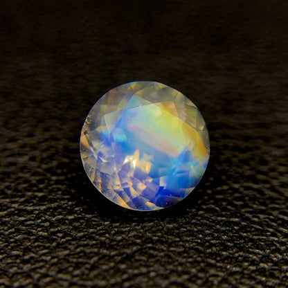 Natural Multi-Fire Rainbow Moonstone 1.12 Carat 7x7 MM Round Shape Faceted Gemstone