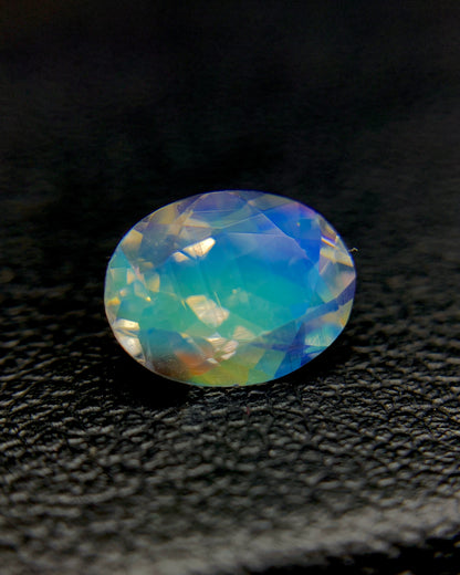 Natural Multi Fire Rainbow Moonstone 1.31 Carat 8x6.2 MM Oval Shape Faceted Gemstone from Madagascar