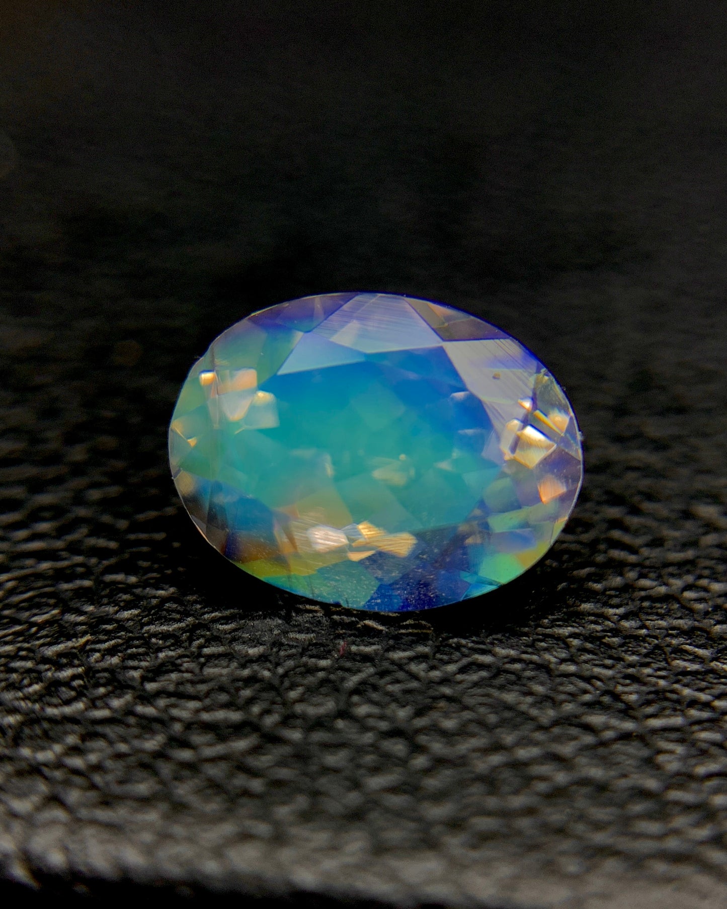 Natural Multi Fire Rainbow Moonstone 1.31 Carat 8x6.2 MM Oval Shape Faceted Gemstone from Madagascar