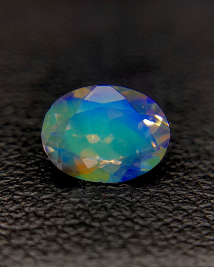 Natural Multi Fire Rainbow Moonstone 1.31 Carat 8x6.2 MM Oval Shape Faceted Gemstone from Madagascar