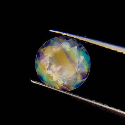 Natural Multi-Fire Rainbow Moonstone 1.54 Carat 8x8 MM Round Shape Faceted Gemstone