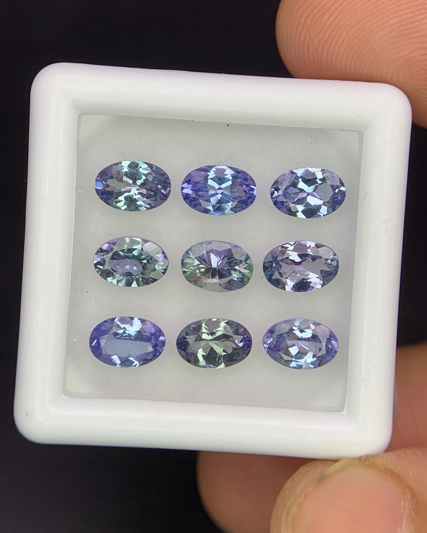 Natural Bi Color Tanzanite Lot 4.24 Carat 6x4 MM Oval Shape Faceted Gemstone 9 Piece Lot 