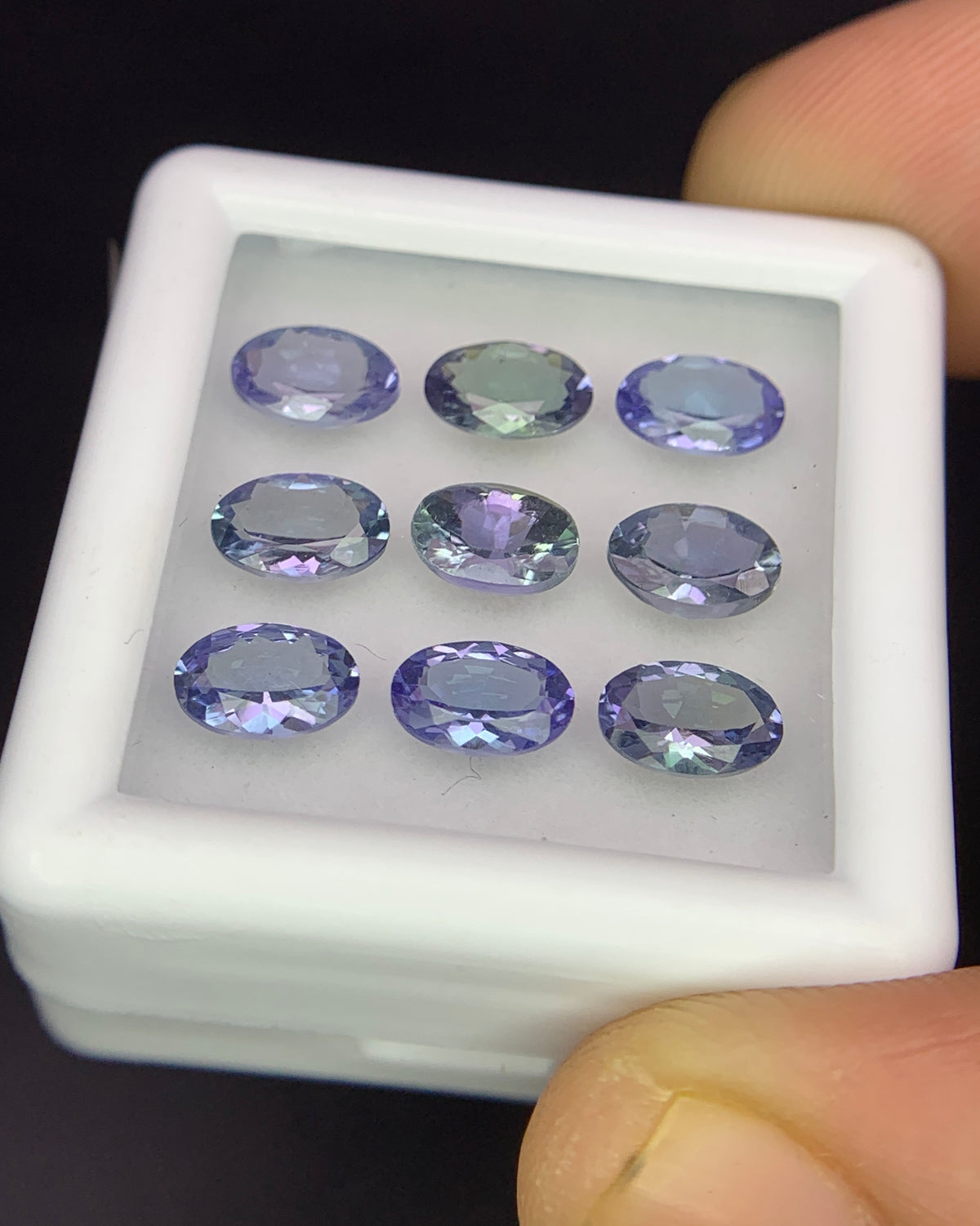 Natural Bi Color Tanzanite Lot 4.24 Carat 6x4 MM Oval Shape Faceted Gemstone 9 Piece Lot 