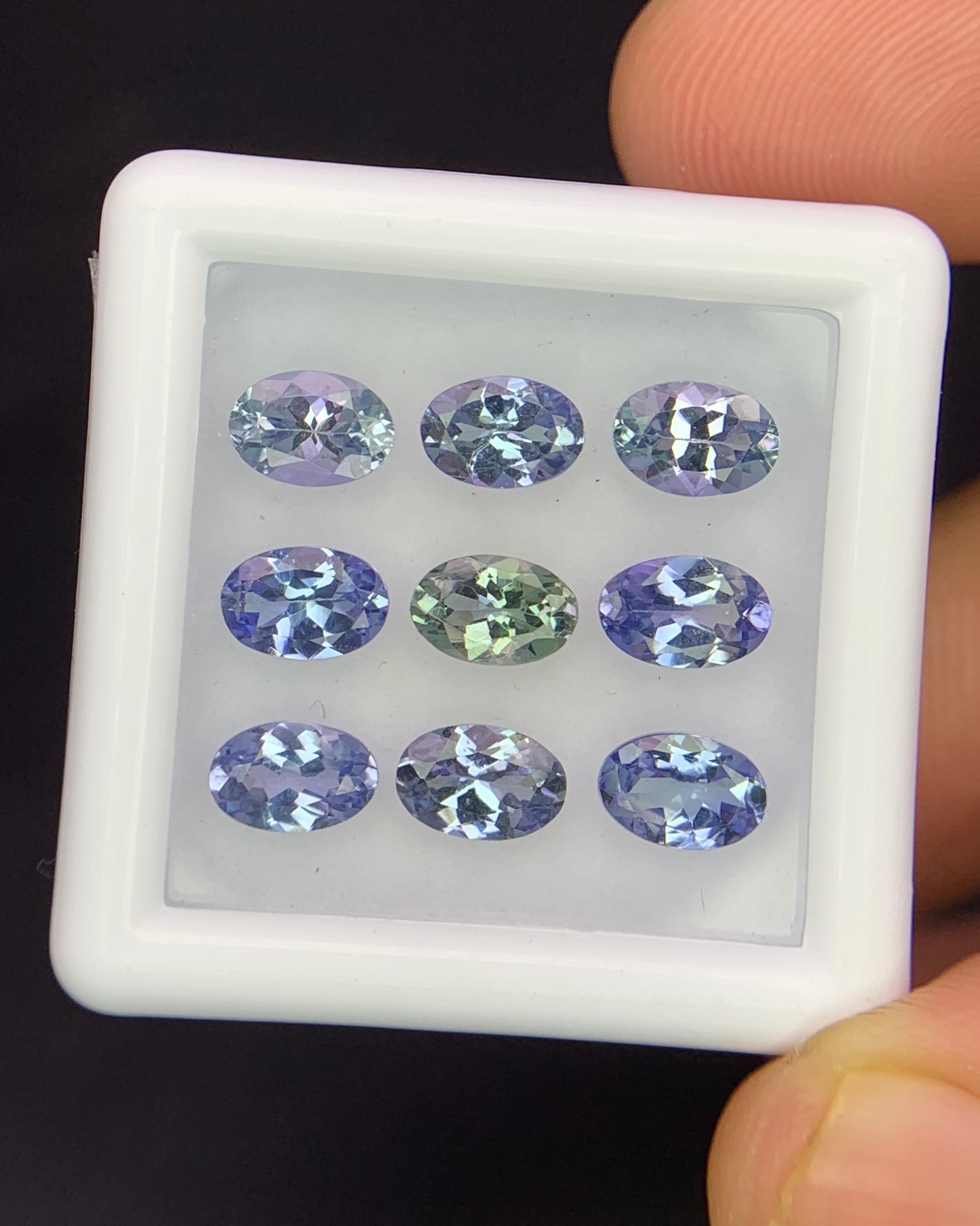 Natural Bi Color Tanzanite Lot 4.27 Carat 6x4 MM Oval Shape Faceted Gemstone 9 Piece Lot 