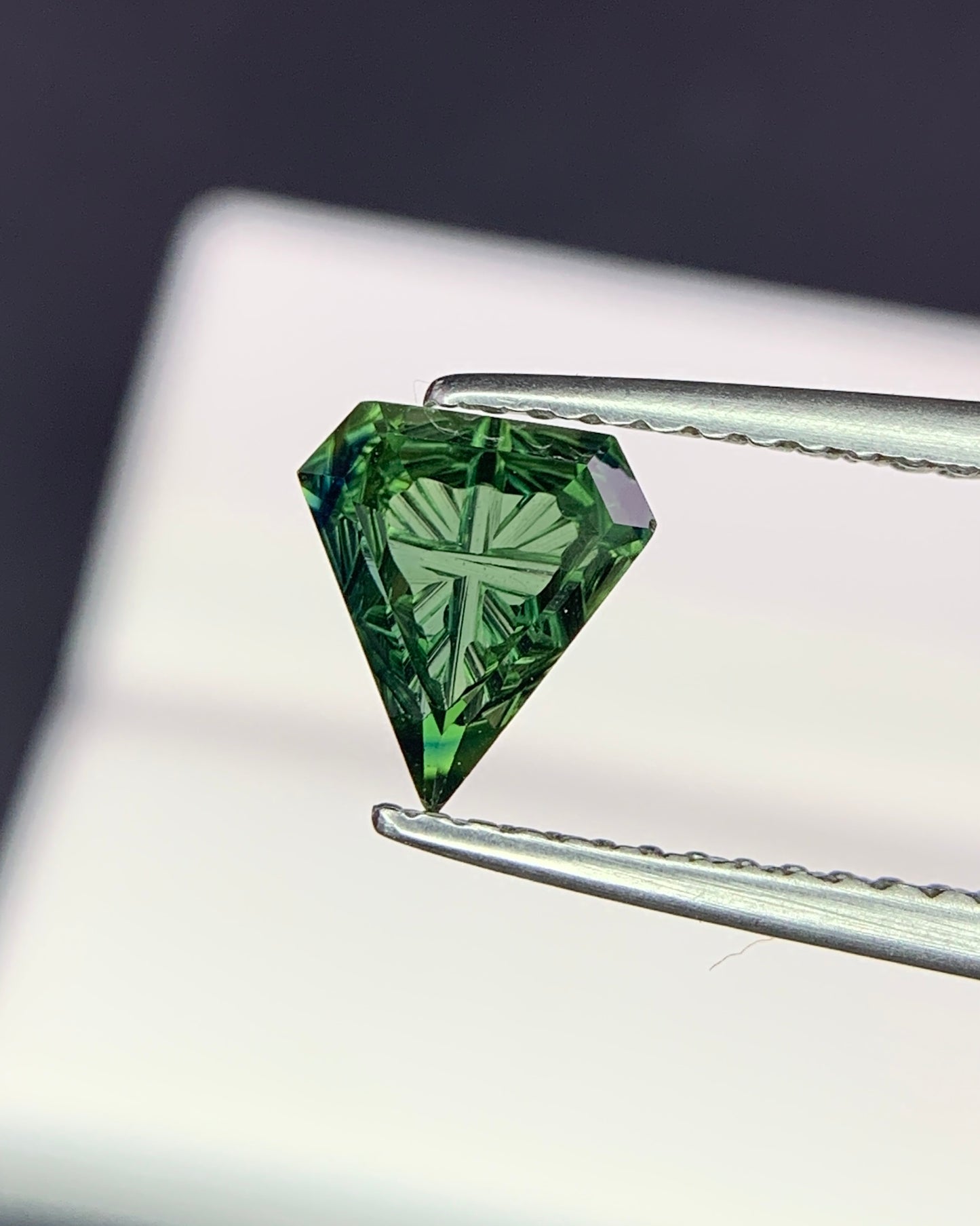 Natural Green Sapphire 0.84 Carat 7.1x6.4 MM Fancy Shape Starbrite Cut Faceted Gemstone 