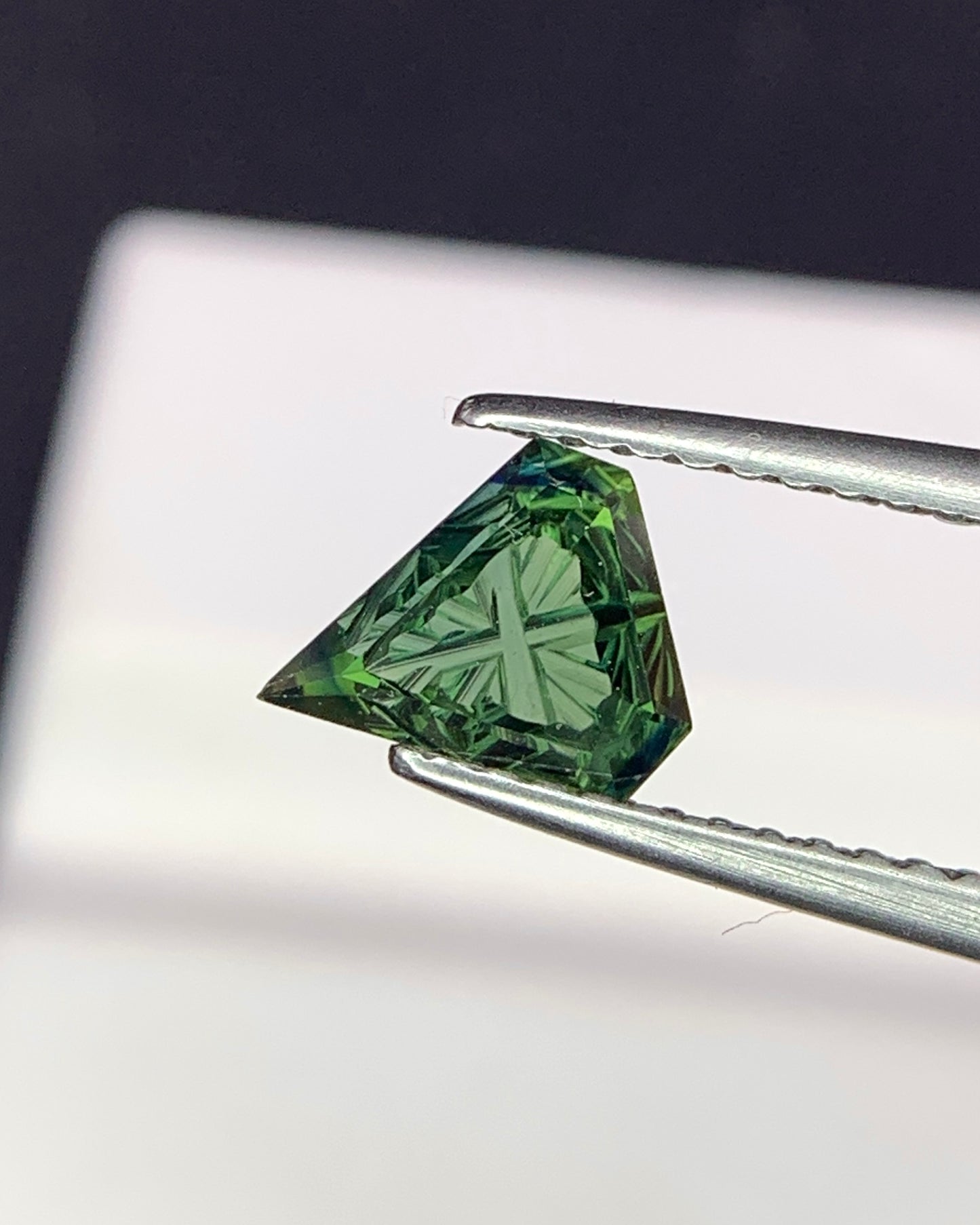 Natural Green Sapphire 0.84 Carat 7.1x6.4 MM Fancy Shape Starbrite Cut Faceted Gemstone 