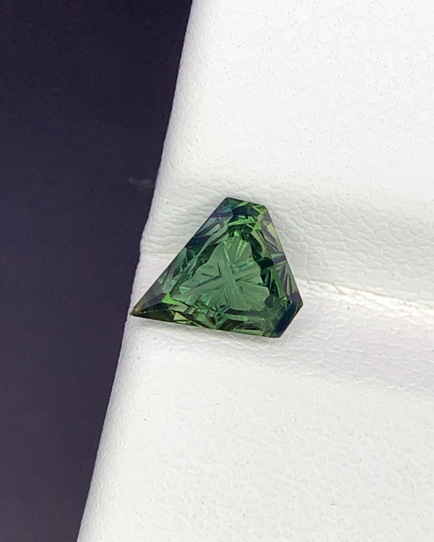 Natural Green Sapphire 0.84 Carat 7.1x6.4 MM Fancy Shape Starbrite Cut Faceted Gemstone 