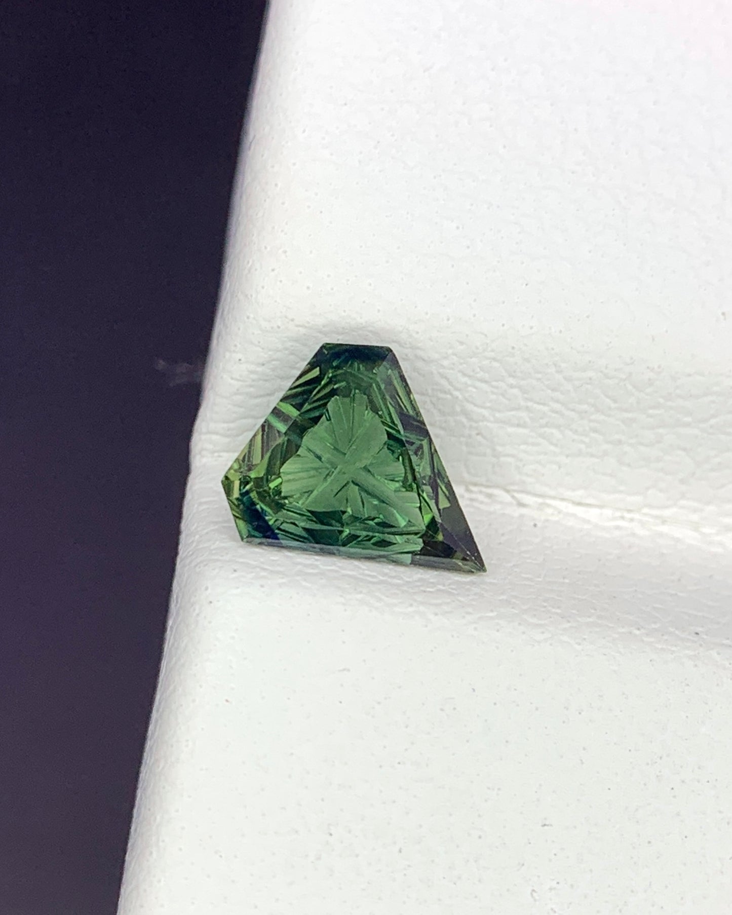 Natural Green Sapphire 0.84 Carat 7.1x6.4 MM Fancy Shape Starbrite Cut Faceted Gemstone 