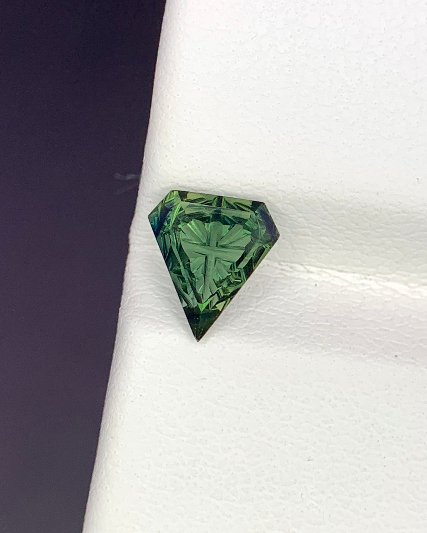 Natural Green Sapphire 0.84 Carat 7.1x6.4 MM Fancy Shape Starbrite Cut Faceted Gemstone 