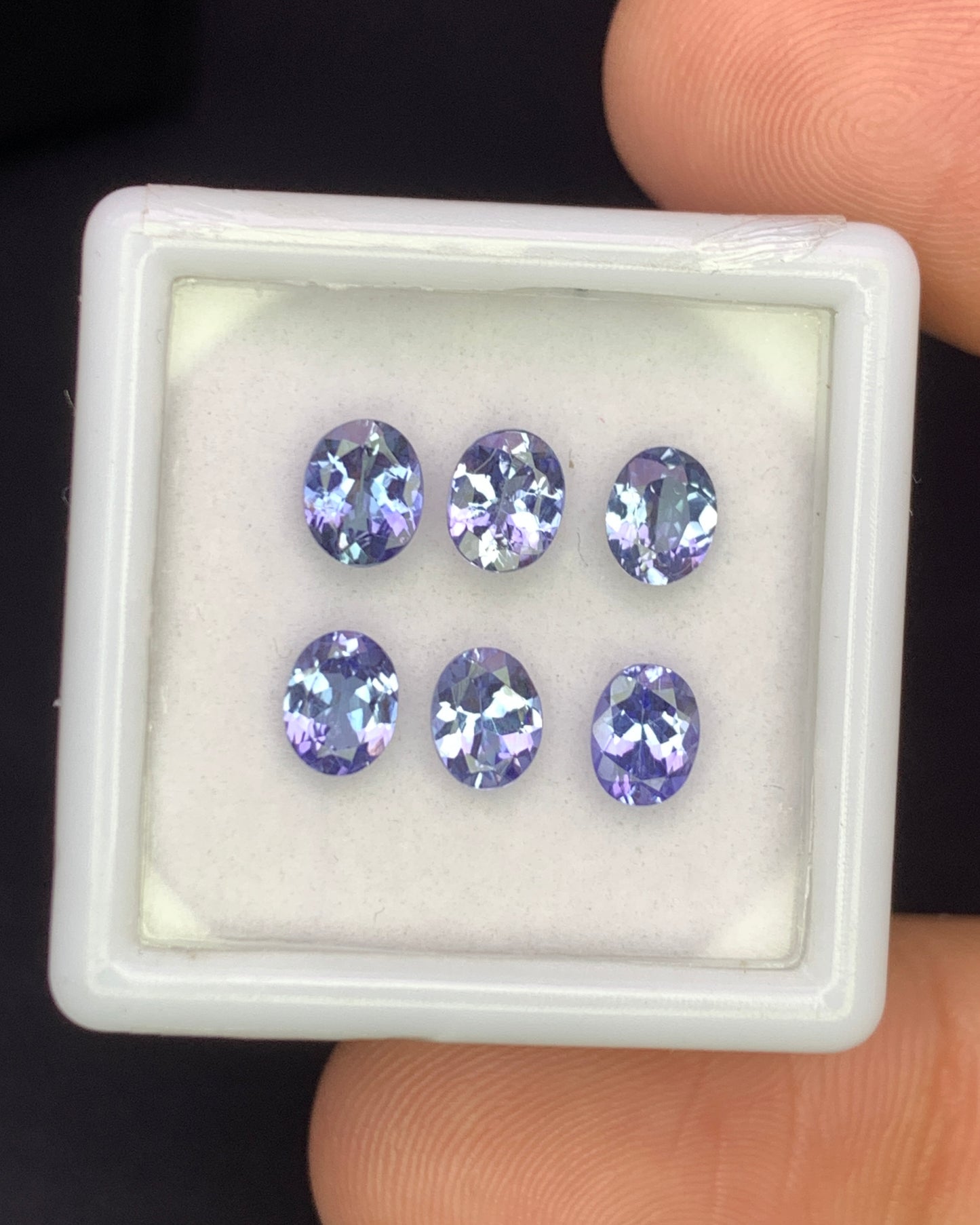 Natural Bi Color Tanzanite Lot 2.27 Carat 5x4 MM Oval Shape Faceted Gemstone 6 Piece Lot 