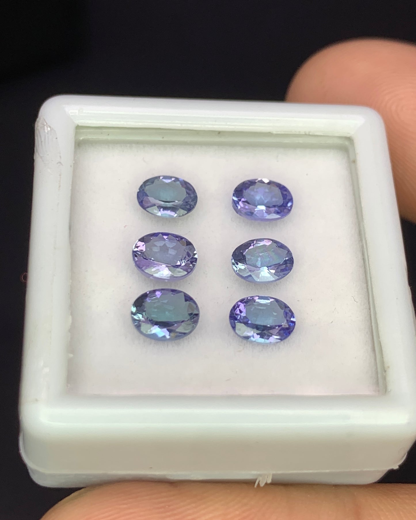 Natural Bi Color Tanzanite Lot 2.27 Carat 5x4 MM Oval Shape Faceted Gemstone 6 Piece Lot 