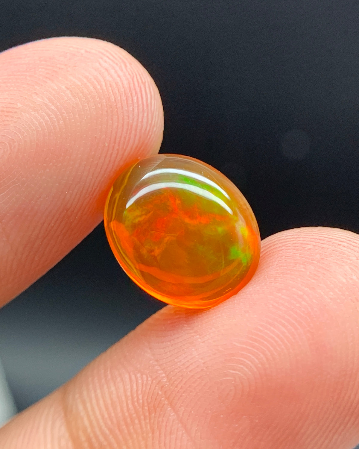Natural Mexican Fire Opal 3.02 Carat 11.8x9.5 MM Oval Shape Cabochon Gemstone 