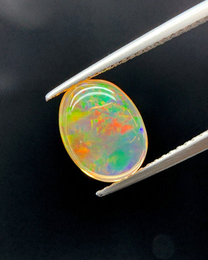 Natural Mexican Fire Opal 2.05 Carat 10.3x7.9 MM Oval Shape Cabochon Gemstone 