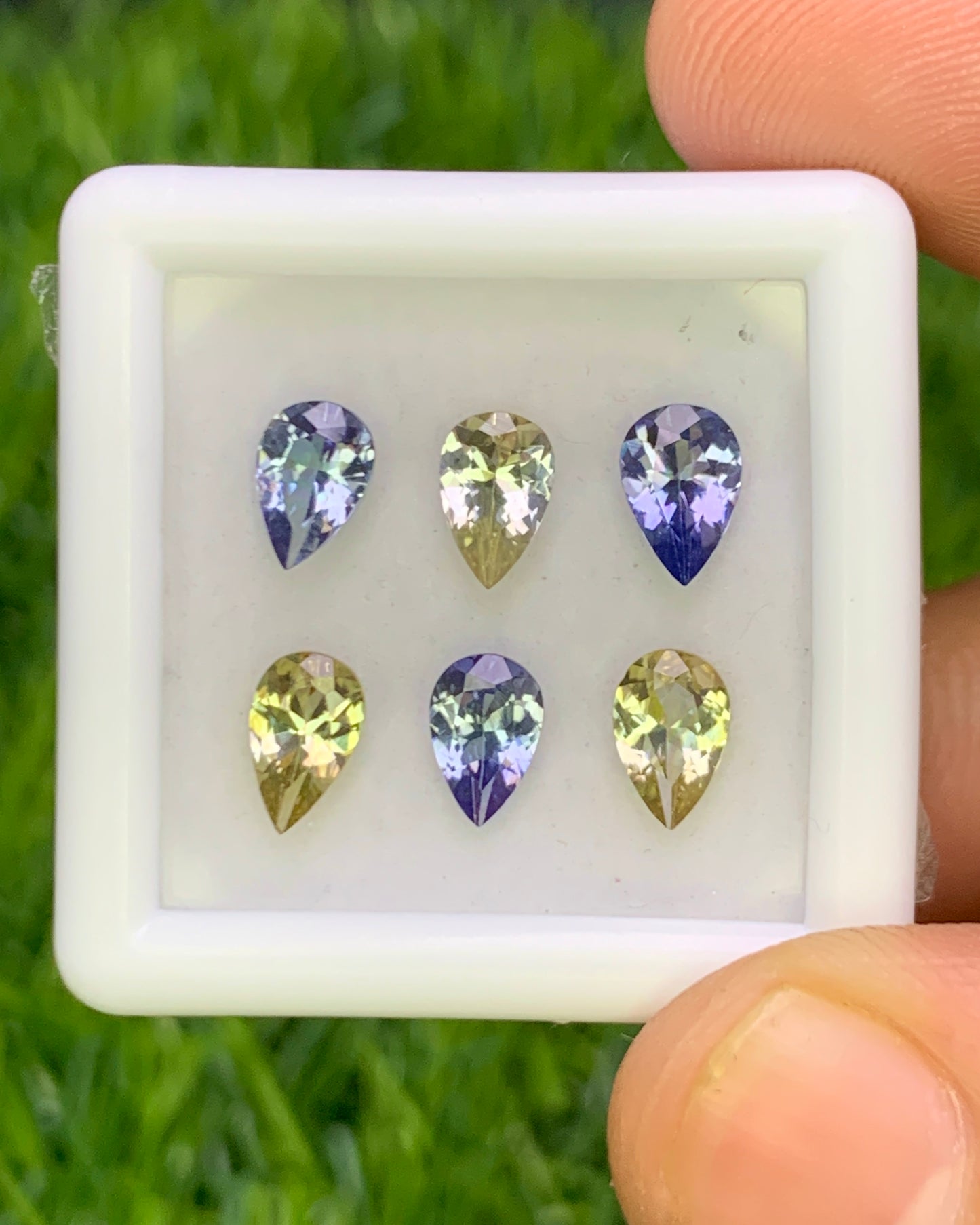 Natural Unheated Tanzanite Lot 2.71 Carat Mix Size Pear Shape Faceted Gemstone 6 Piece Lot