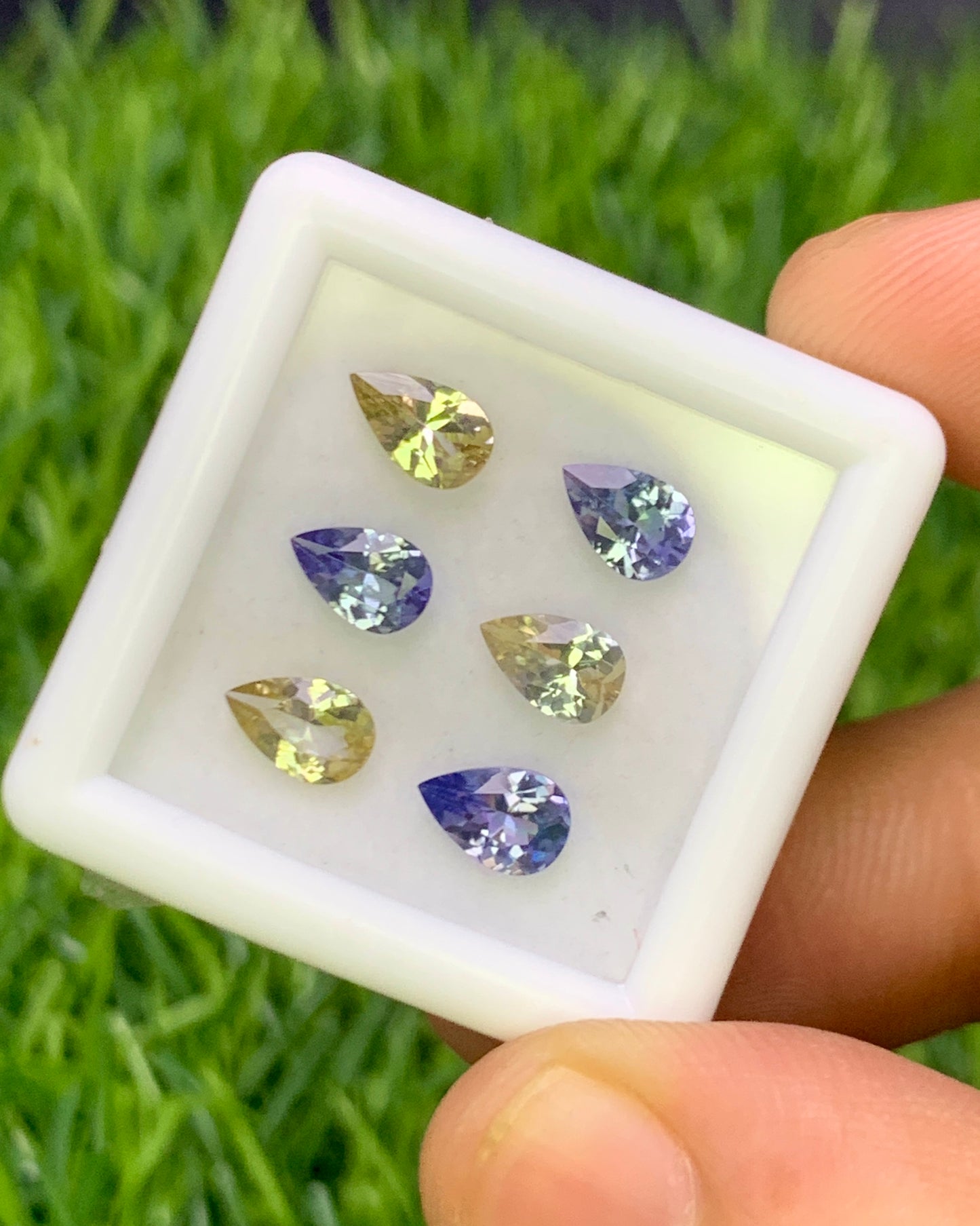 Natural Unheated Tanzanite Lot 2.71 Carat Mix Size Pear Shape Faceted Gemstone 6 Piece Lot