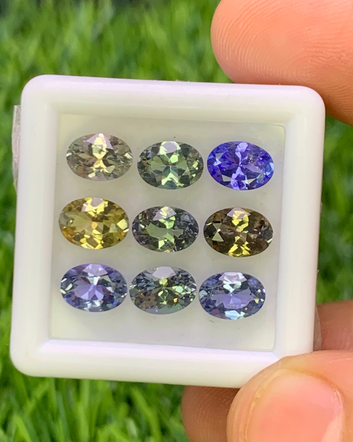 Natural Unheated Tanzanite Lot 6.36 Carat Mix Size Oval Shape Faceted Gemstone 9 Piece Lot